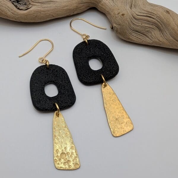 Elegant abstract statement dangle earrings.