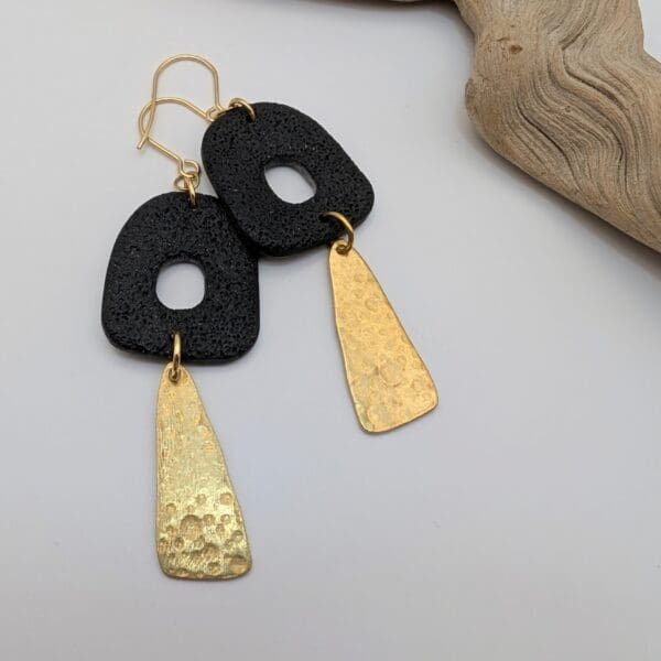 Elegant abstract statement dangle earrings.