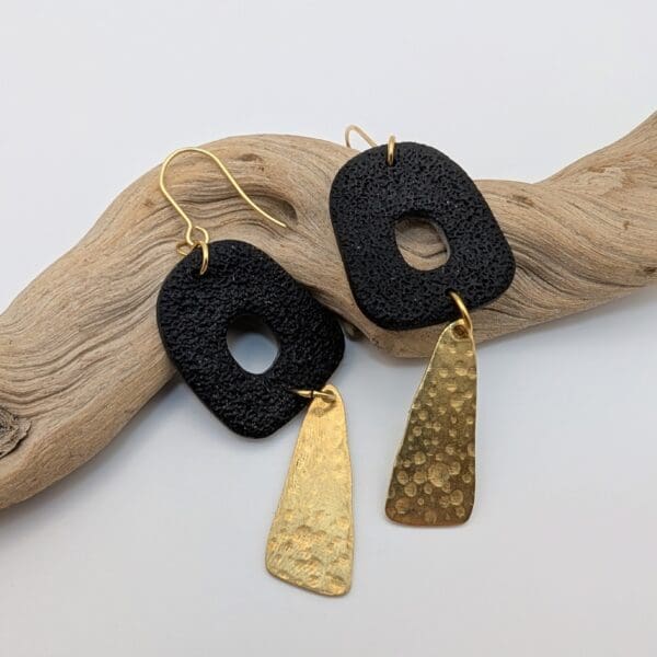 Elegant abstract statement dangle earrings.