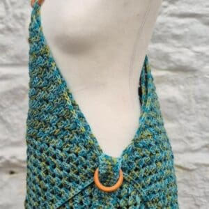 crocheted bag greens