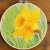Spring Daffodil hand embroidered 6 inch wall hanging hoop - Image 2