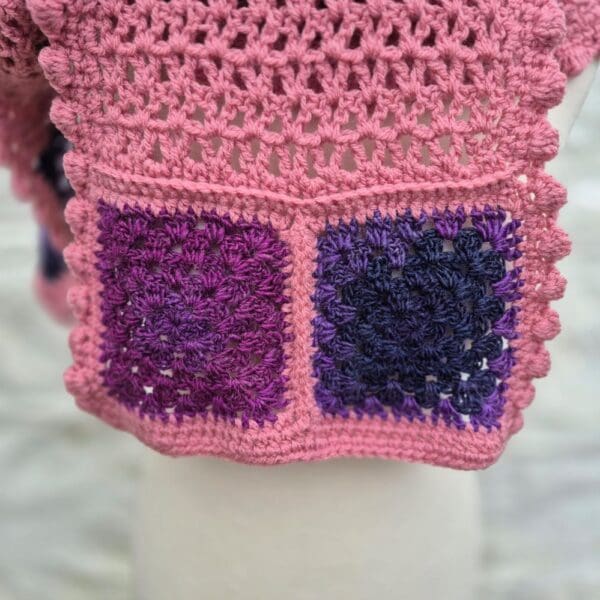 Crocheted Wrap in Dusky Pinks - Image 5