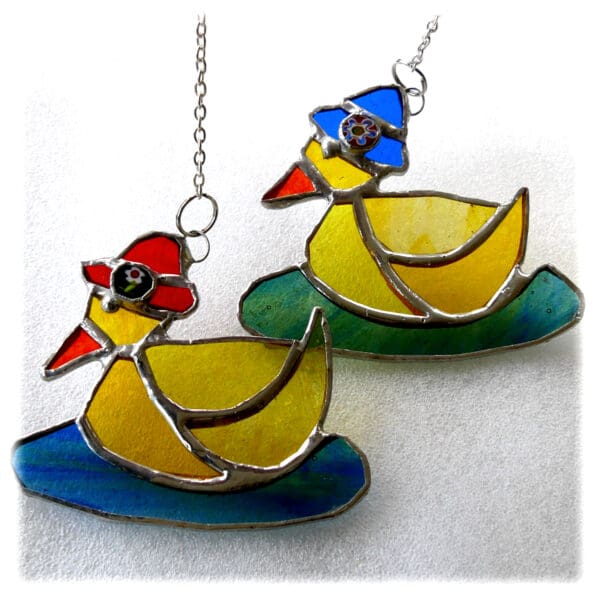 Duckling Suncatcher Stained Glass Little Yellow duck - Image 3