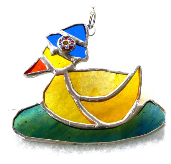 Duckling Suncatcher Stained Glass Little Yellow duck - Image 4
