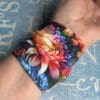 Tattoo or scar wrist fabric cover up bracelet in a tropical vibe - Image 3
