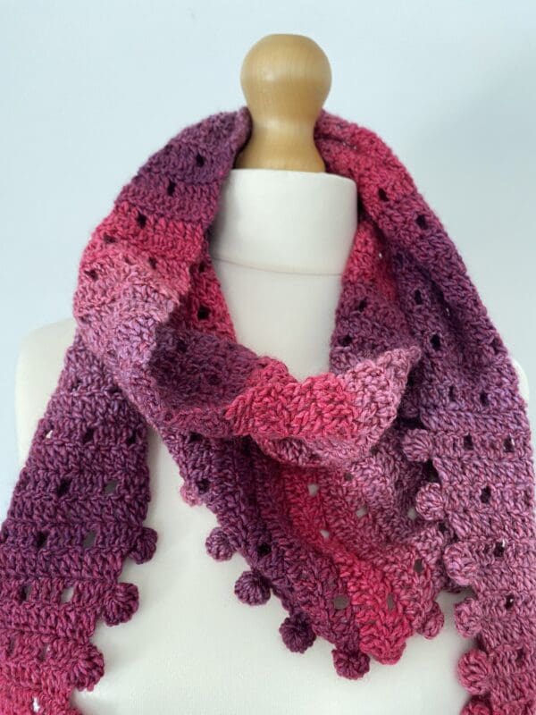 Variegated Pink Triangular Scarf - Image 2