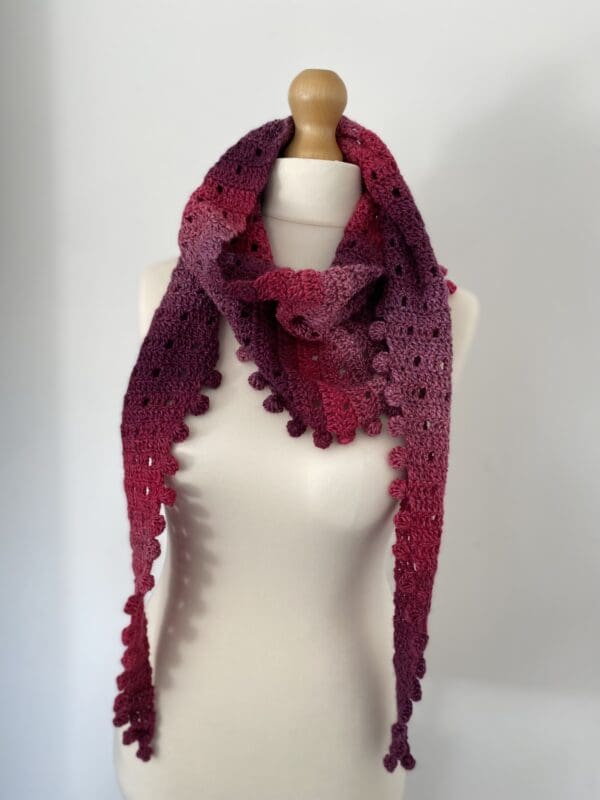 Variegated Pink Triangular Scarf - Image 3