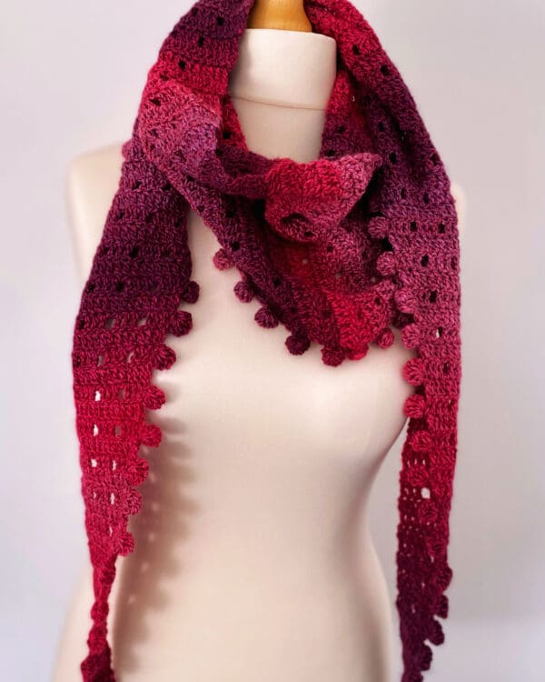 Variegated Pink Triangular Scarf