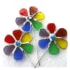 Plant Stick Heart or Patriotic Flower or Rainbow Flower Stained Glass Suncatcher - Image 4