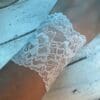 Pair of lace cuffs in cream wedding or prom bracelets - Image 4