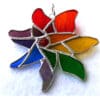 Pinwheel Rainbow Stained Glass Suncatcher Windmill Handmade - Image 3