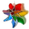 Pinwheel Rainbow Stained Glass Suncatcher Windmill Handmade - Image 2