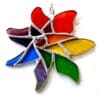 Pinwheel Rainbow Stained Glass Suncatcher Windmill Handmade - Image 4