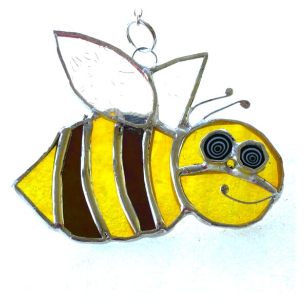 Bee stained glass suncatcher funky happy