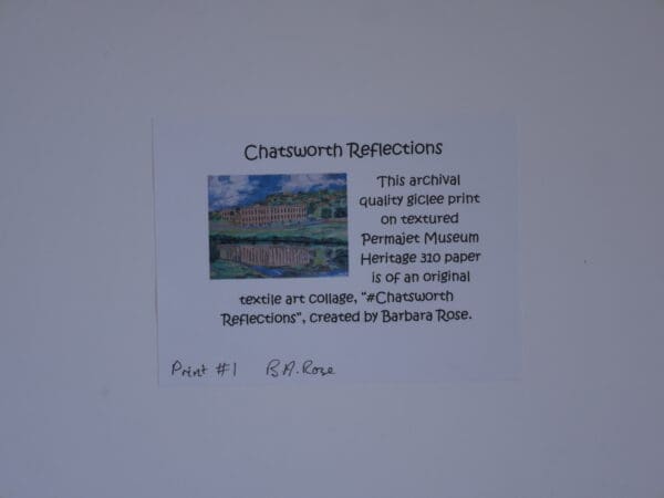 High quality print of textile art collage of Chatsworth House - Image 5