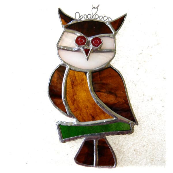 Owl Stained Glass Suncatcher Cute Bird Handmade Colour Choice - Image 2