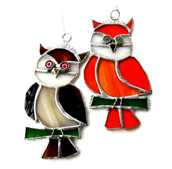 Owl Stained Glass Suncatcher Cute Bird Handmade Colour Choice - Image 4