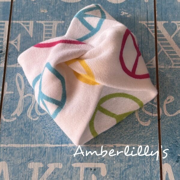 Wide cuff bracelet in peace design fabric ideal for festivals - Image 3
