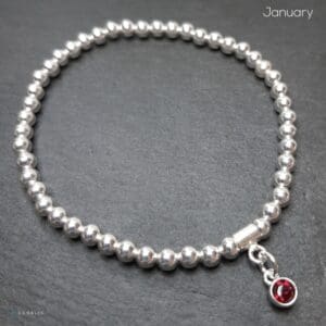 Sterling silver and Swarovski crystal birthstone bracelets