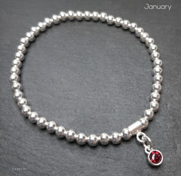 Sterling silver and Swarovski crystal birthstone bracelets