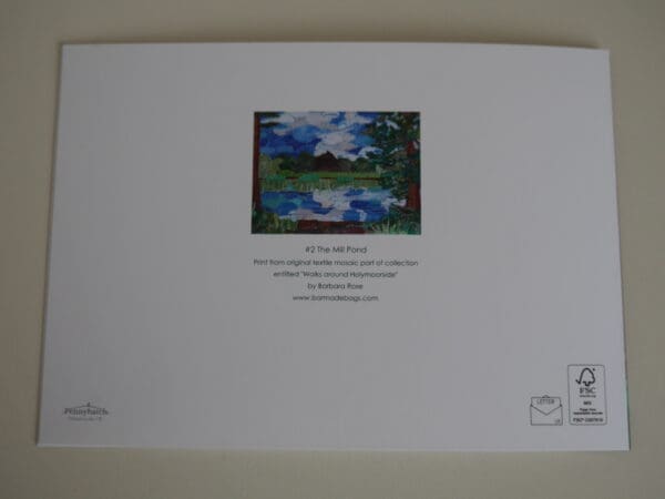Mill Pond in summer greetings card - Image 3