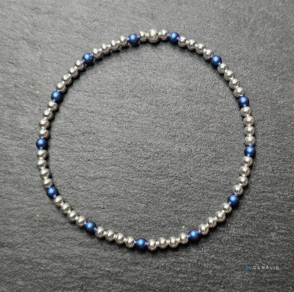 Piera sterling silver bracelet - Iridescent Dark Blue Swarovski - Image 3