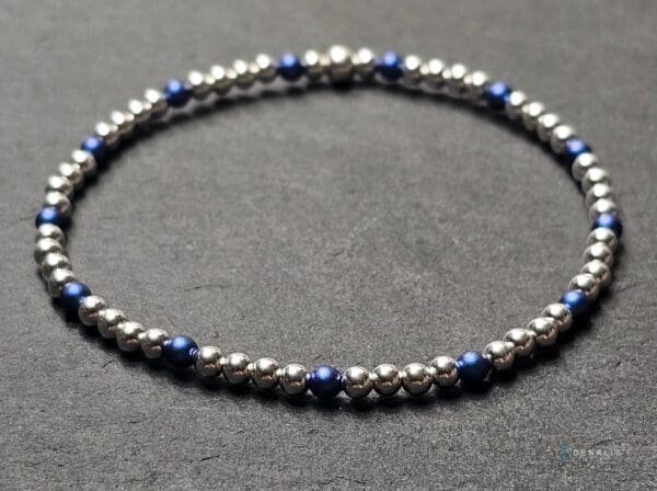 Piera sterling silver bracelet - Iridescent Dark Blue Swarovski - Image 2