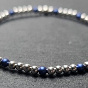 Piera sterling silver bracelet - Iridescent Dark Blue Swarovski