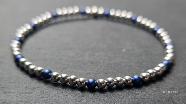 Piera sterling silver bracelet - Iridescent Dark Blue Swarovski