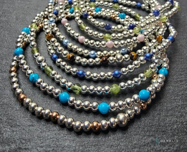 Piera sterling silver bracelet - Iridescent Dark Blue Swarovski - Image 4