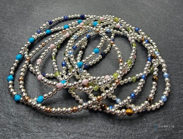 Piera sterling silver bracelet - Iridescent Dark Blue Swarovski - Image 3