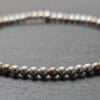 A 3mm beaded sterling silver and rose gold filled bead bracelet