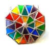 rainbow patchwork octagon stained glass suncatcher handmade