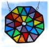 Patchwork Rainbow Octagon Stained Glass Suncatcher - Image 4