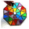 Patchwork Rainbow Octagon Stained Glass Suncatcher - Image 3