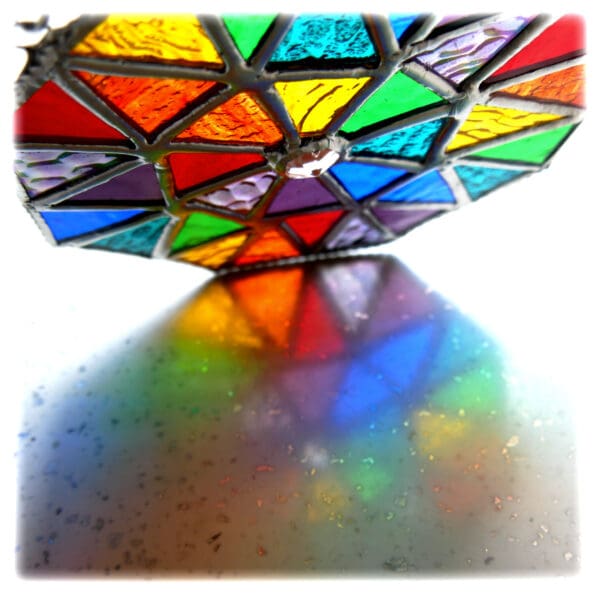 Patchwork Rainbow Octagon Stained Glass Suncatcher - Image 2