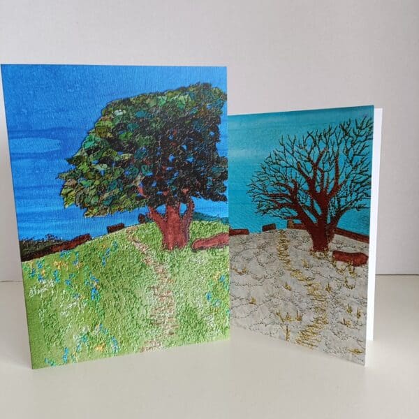 Oak tree in summer greetings card - Image 5