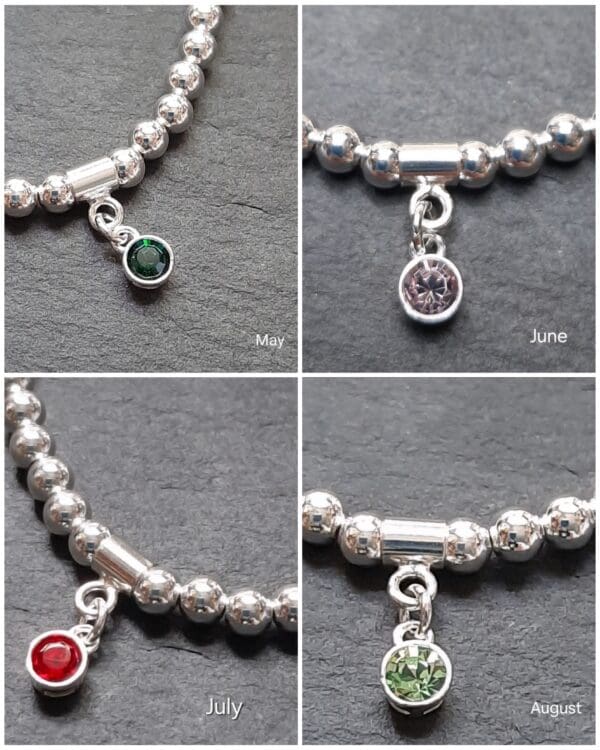 Sterling silver and Swarovski crystal birthstone bracelets - Image 5