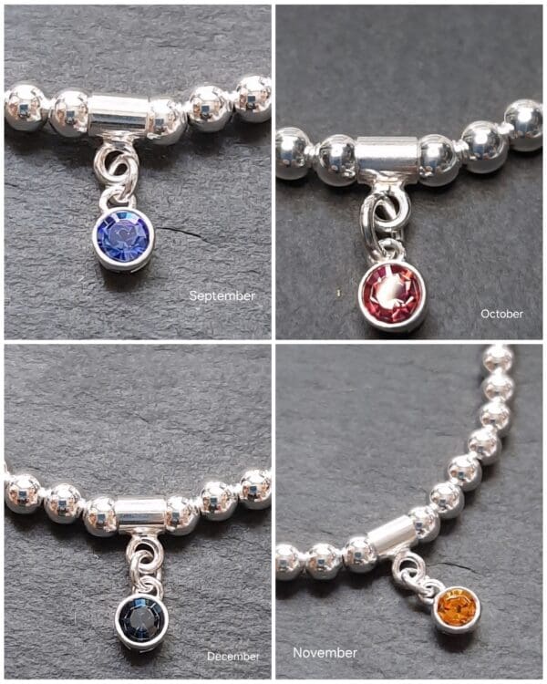 Sterling silver and Swarovski crystal birthstone bracelets - Image 6