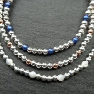 Piera sterling silver bracelet - Iridescent Dark Blue Swarovski