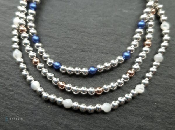 Piera sterling silver bracelet - Iridescent Dark Blue Swarovski