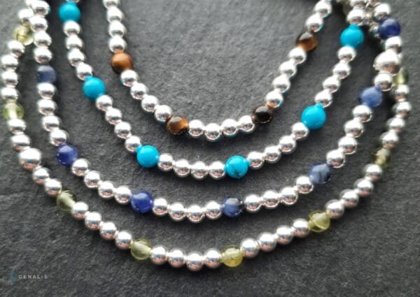 Piera sterling silver bracelet - Iridescent Dark Blue Swarovski - Image 2