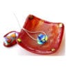 Ring Earring Fused Heart Glass Dish Red Blue or Cranberry £7.75 - £8.75 - Image 2