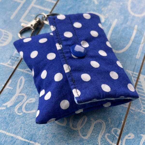 Ear buds pouch in polka dot fabric small utility pouch - Image 7