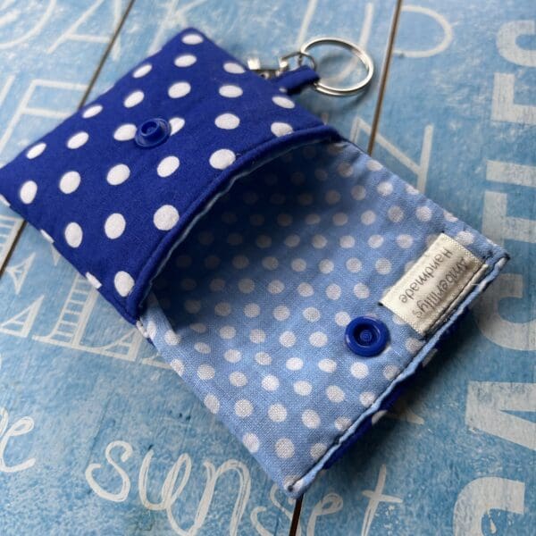 Ear buds pouch in polka dot fabric small utility pouch - Image 4