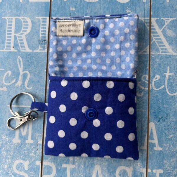 Ear buds pouch in polka dot fabric small utility pouch - Image 3