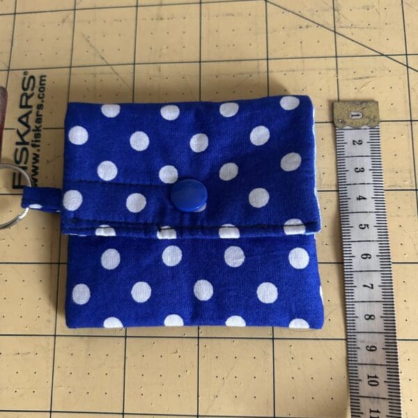 Ear buds pouch in polka dot fabric small utility pouch - Image 5