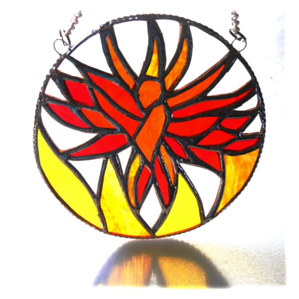 Phoenix Stained Glass Suncatcher Handmade - Image 3