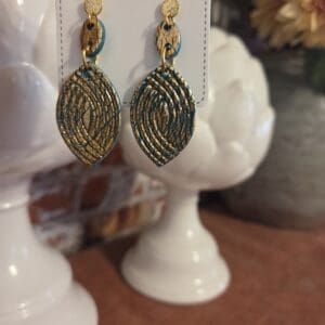 Antique gold ripple earrings