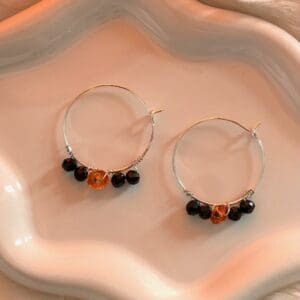Wire wrapped handmade hoop earrings
